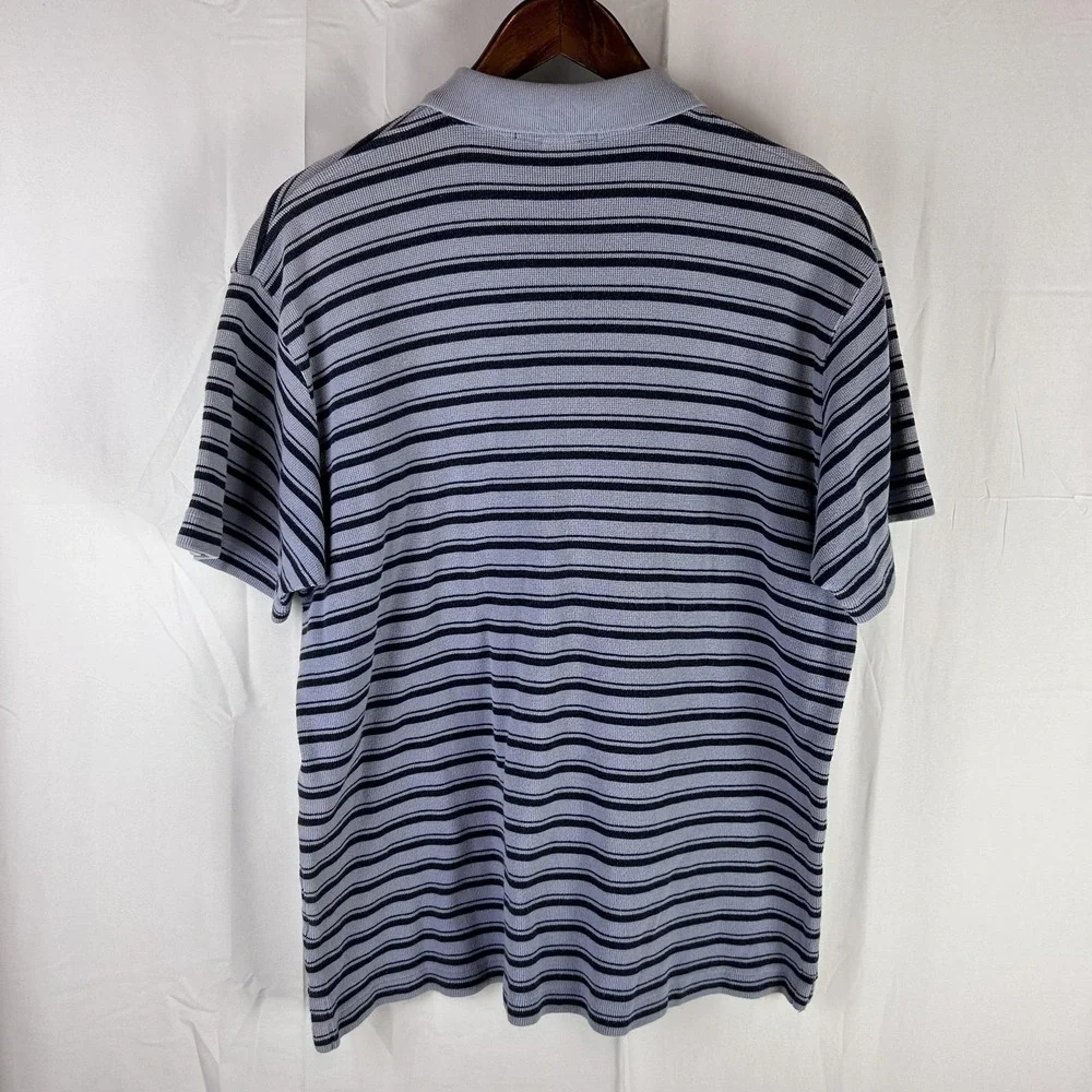 Polo by Ralph Lauren Polo Shirt‎ Mens Large Blue Striped Short Sleeve Pony Logo